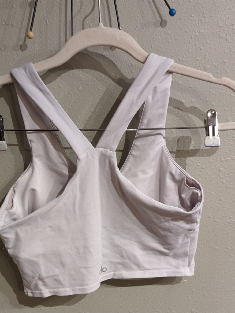 Alo Real Bra Tank Athletic Sports Bra Crop Top V-neck Build In Bra Medium - Picture 5 of 7